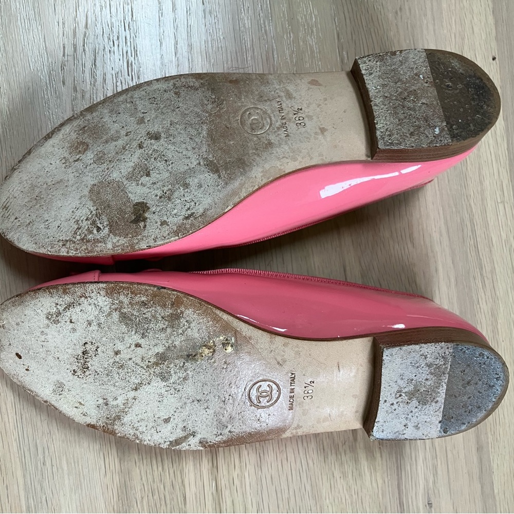 Chanel Flats - Patent Calfskin Light Pink - Nearly New 36.5 - Picture 4 of 8
